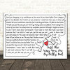 Billy Joel Just The Way You Are Line Art Doves & Heart Song Lyric Print