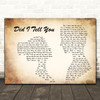 Jerry Williams Did I Tell You Landscape Man & Lady Song Lyric Print