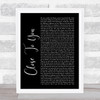 Maxi Priest Close To You Black Script Song Lyric Quote Print