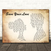 Renee & Renato Save Your Love Landscape Man & Lady Song Lyric Print
