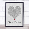 Maxi Priest Close To You Grey Heart Song Lyric Quote Print