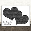 The Real Thing You To Me Are Everything Music Script Two Hearts Song Lyric Print