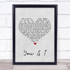 Michael Buble You And I Grey Heart Song Lyric Quote Print