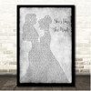 Patrick Swayze She's like the Wind Grey Black Border Lesbians Song Lyric Print