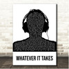 Imagine Dragons Whatever It Takes Black & White Man Headphones Song Lyric Print