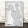 Genesis Afterglow Mother & Child Grey Song Lyric Print