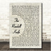 Guy Clark The Randall Knife Vintage Script Song Lyric Print