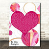 New Kids on the Block We Own Tonight Abstract Pink Heart & Circles Song Lyric Print