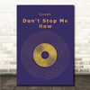 Queen Don't Stop Me Now Blue & Copper Gold Vinyl Record Song Lyric Print