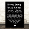 Never Going Back Again Fleetwood Mac Black Heart Quote Song Lyric Print