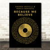 Andrea Bocelli & Marco Borsato Because We Believe Black & Gold Vinyl Record Song Lyric Print