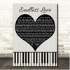 Lionel Richie Endless Love Black Heart & Piano Keys Song Lyric Print