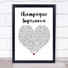 Oasis Champagne Supernova White Heart Song Lyric Quote Print