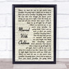 Oasis Married With Children Vintage Script Song Lyric Quote Print