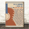 Hank Williams Im So Lonesome I Could Cry Country Western Festival Guitar Song Lyric Print