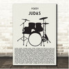 FOZZY Judas Drum Kit Black Song Lyric Print