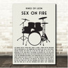 Kings Of Leon Sex On Fire Drum Kit Black Song Lyric Print