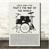 Earth, Wind & Fire Thats the Way of the World Drum Kit Black Song Lyric Print