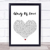 Peter Cetera Glory Of Love White Heart Song Lyric Quote Print