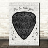 Pixies La La Love You Guitar Pick Plectrum Song Lyric Print