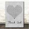 Kane Brown & Katelyn Brown Thank God Grey Heart Song Lyric Print