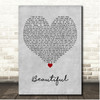 Anne-Marie Beautiful Grey Heart Song Lyric Print