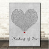 Lord Echo Thinking of You Grey Heart Song Lyric Print