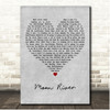 Audrey Hepburn Moon River Grey Heart Song Lyric Print