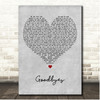 Post Malone Goodbyes Grey Heart Song Lyric Print