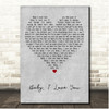 Ramones Baby, I Love You Grey Heart Song Lyric Print