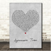 Ruth B Sycamore Tree Grey Heart Song Lyric Print