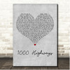 SonReal 1000 Highways Grey Heart Song Lyric Print