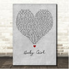 Sugarland Baby Girl Grey Heart Song Lyric Print