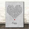 Surface Happy Grey Heart Song Lyric Print