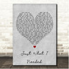 The Cars Just What I Needed Grey Heart Song Lyric Print
