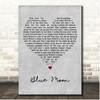 Billie Holiday Blue Moon Grey Heart Song Lyric Print