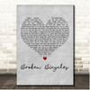 Tom Waits Broken Bicycles Grey Heart Song Lyric Print