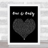 Adele One And Only Black Heart Song Lyric Quote Print