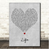 Boy George & Culture Club Life Grey Heart Song Lyric Print