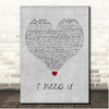 BTS I NEED U Grey Heart Song Lyric Print