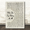 Ronan Keating When You Say Nothing At All Vintage Script Song Lyric Quote Print