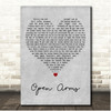 Elbow Open Arms Grey Heart Song Lyric Print