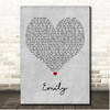 James Arthur Emily Grey Heart Song Lyric Print