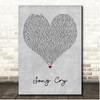 JAY-Z Song Cry Grey Heart Song Lyric Print