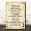 The Stone Roses I Am The Resurrection Vintage Guitar Song Lyric Print