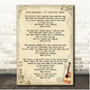 Bruce Springsteen If I Should Fall Behind Vintage Guitar Song Lyric Print