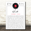 Johnny Cash Hurt Grunge Vinyl Record Drip Song Lyric Print