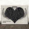 Kansas Dust In The Wind Heart Angel Wings Halo Song Lyric Print