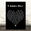 Andy Williams A Summer Place Black Heart Song Lyric Print