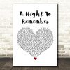Shalamar A Night To Remember White Heart Song Lyric Quote Print